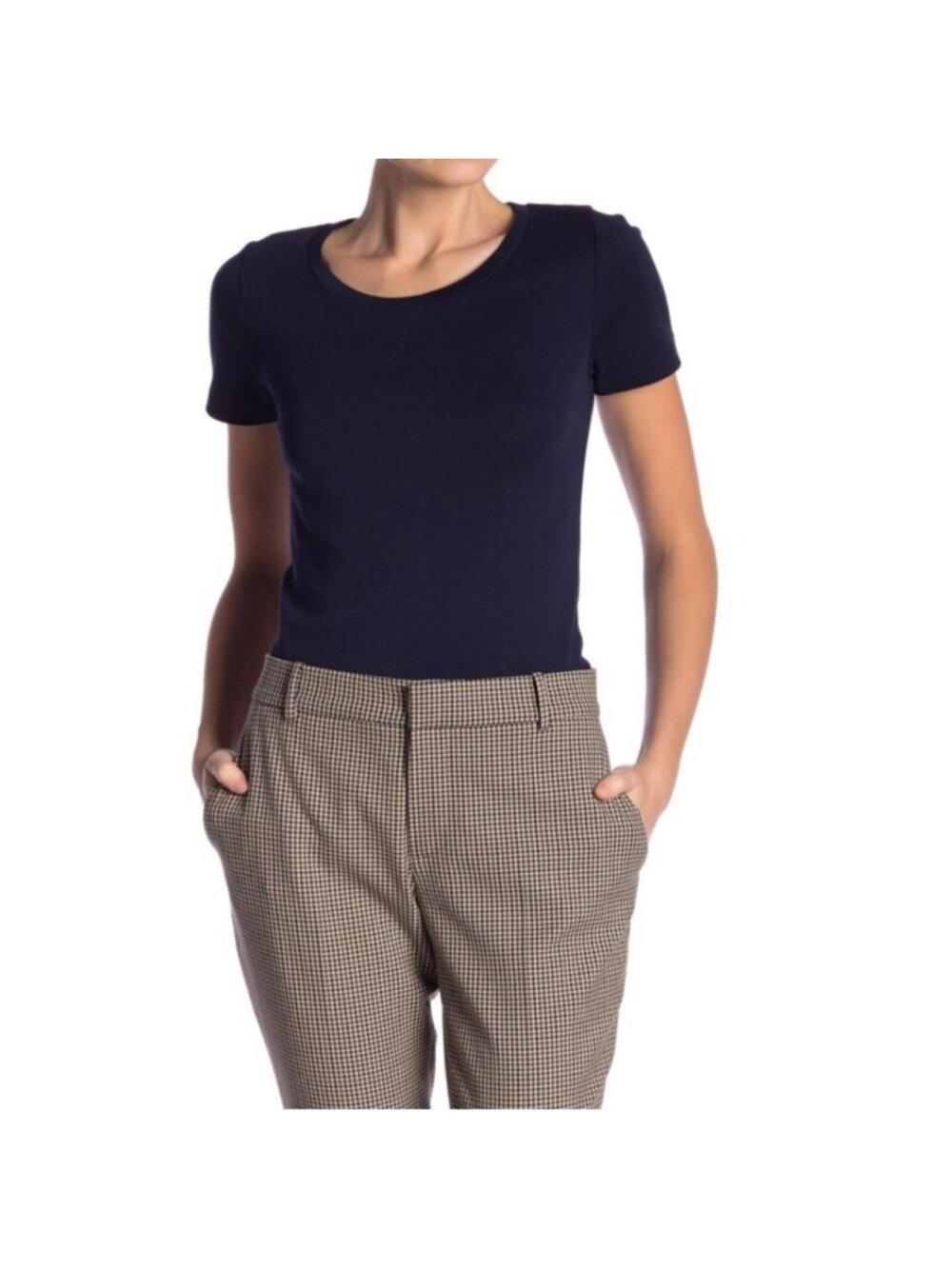J.CREW Navy Blue Perfect Fit Open Crewneck Short Sleeve T-Shirt Size XL